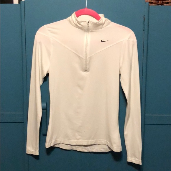Nike white 3/4 zip long sleeve S